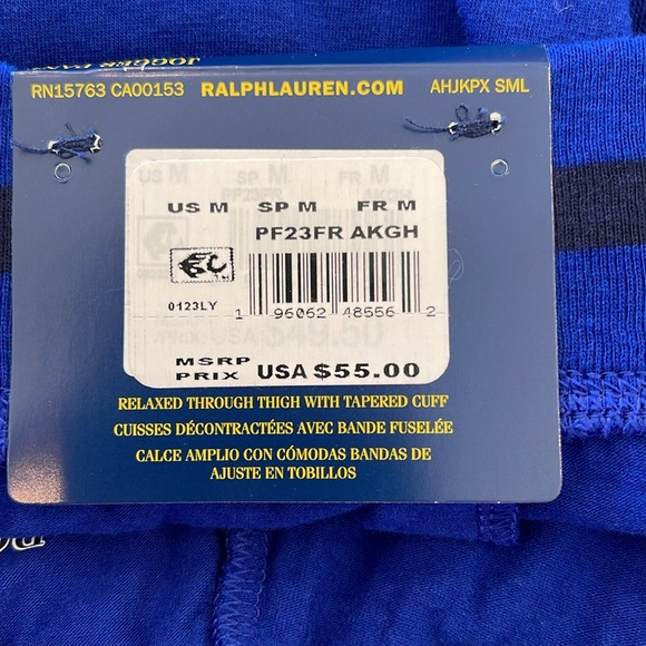 NWT Polo Ralph Lauren Polo 67 Slim Flex Joggers Blue Men’s Size M - Picture 11 of 11